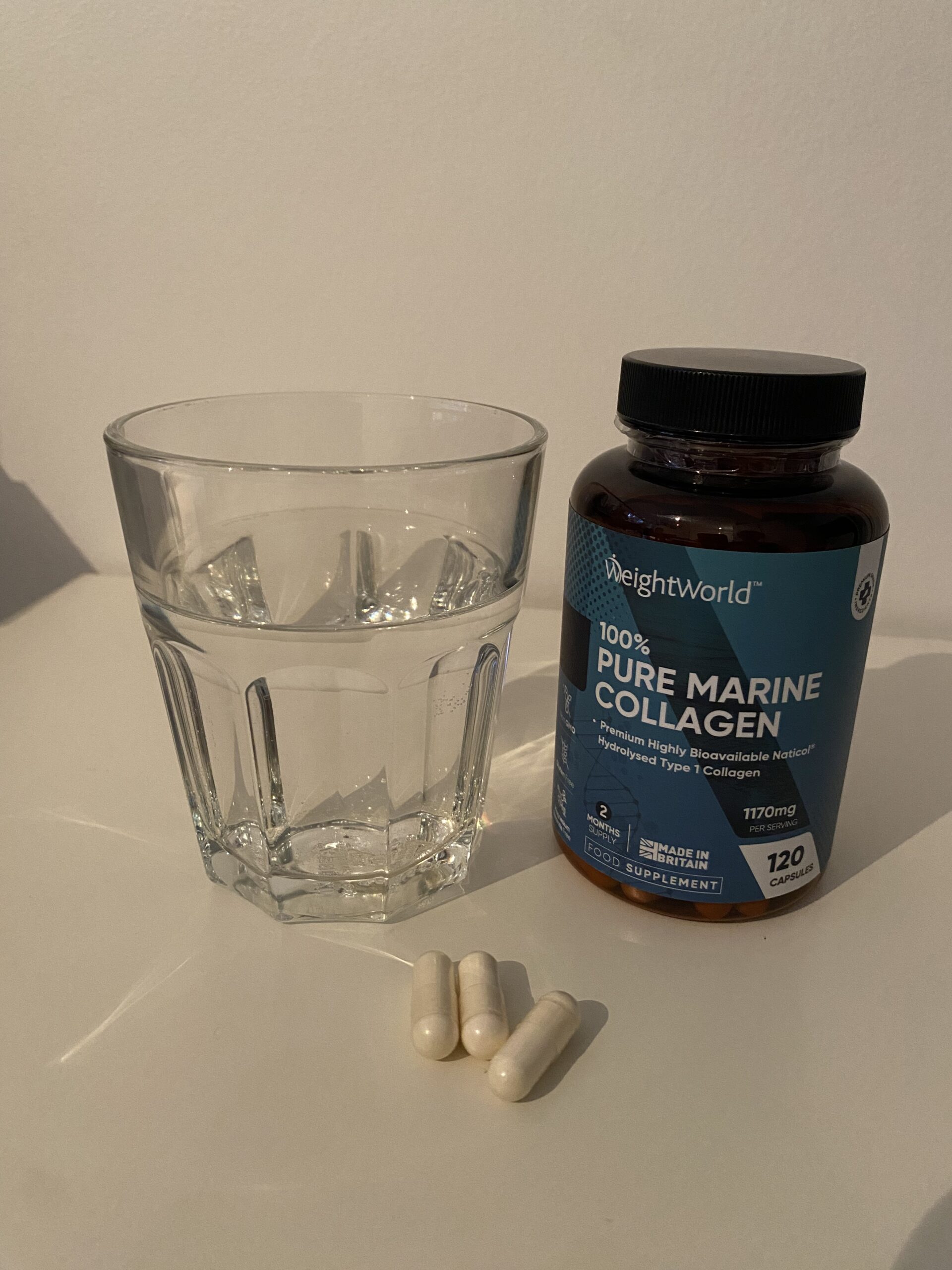 Weightworld pure marine collagen piller og vand