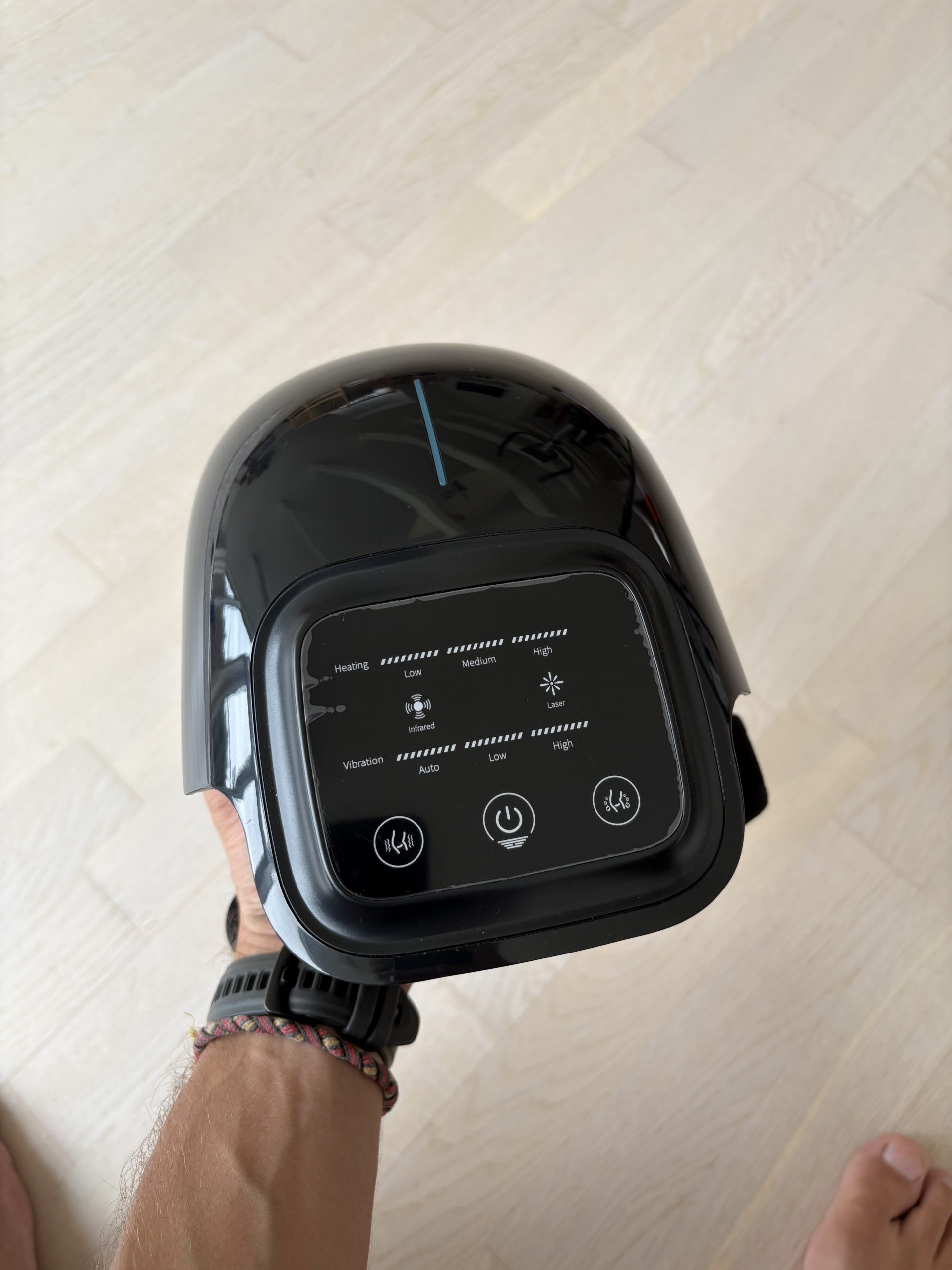 NordicHigh Infrarød Knævarmer Pro - Sort - Knapper på display